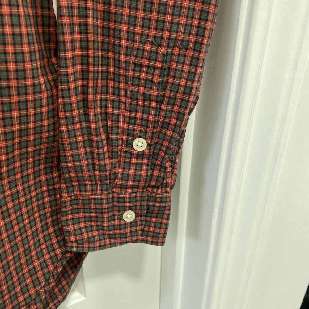 Ralph Lauren Boys Long Sleeve Button Down Red‎ Plaid Youth Medium 12/14